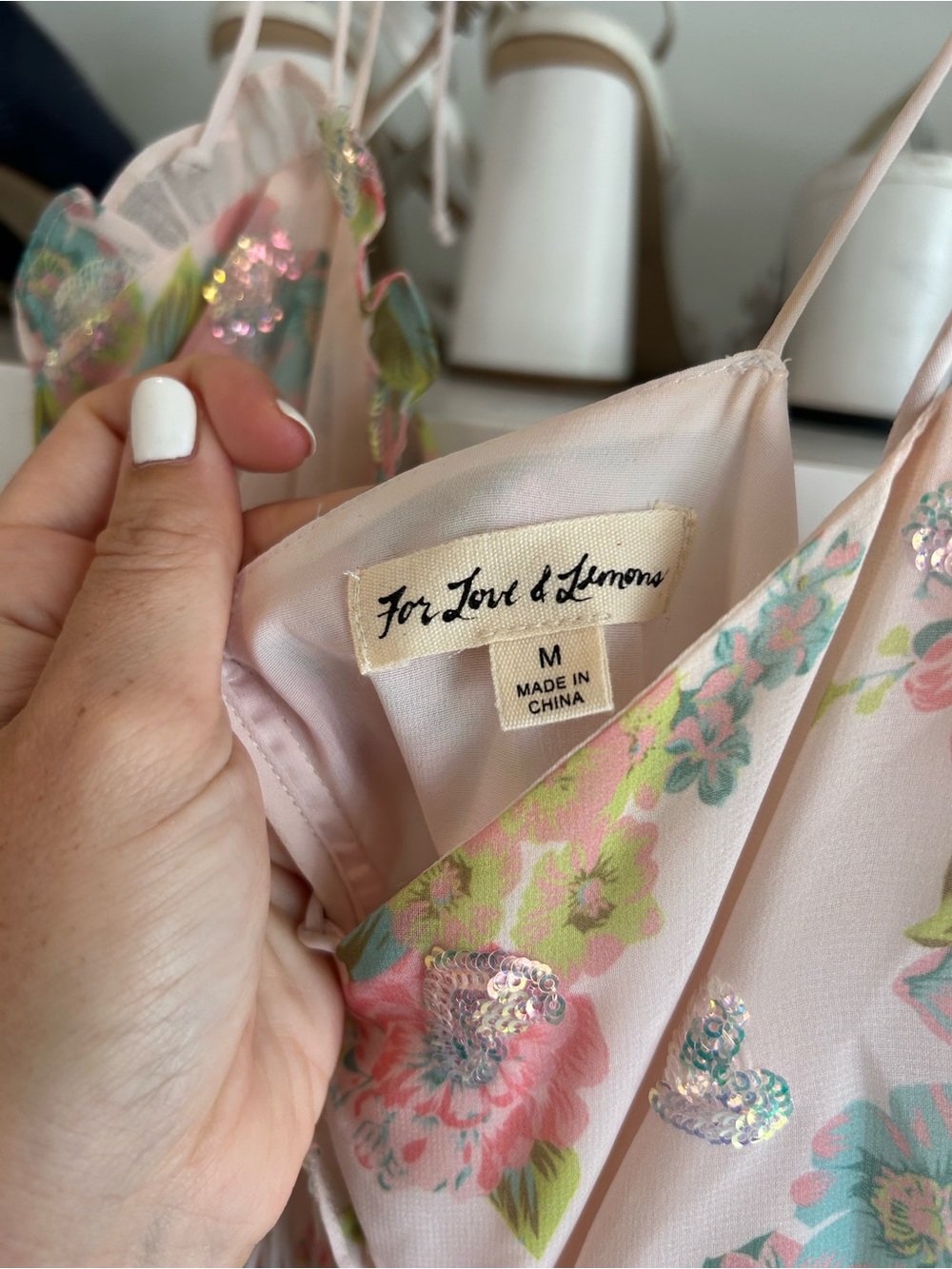 For Love And Lemons Pink Floral Lace-Up Mini Dress - Picture 3 of 3